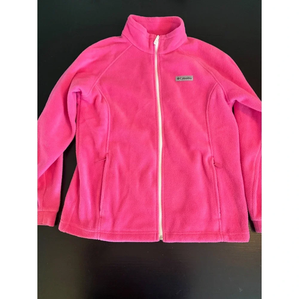 Columbia Girls Pink Benton Springs Full Zip‎ Fleece Jacket XL 18/20 Kids Outdoor